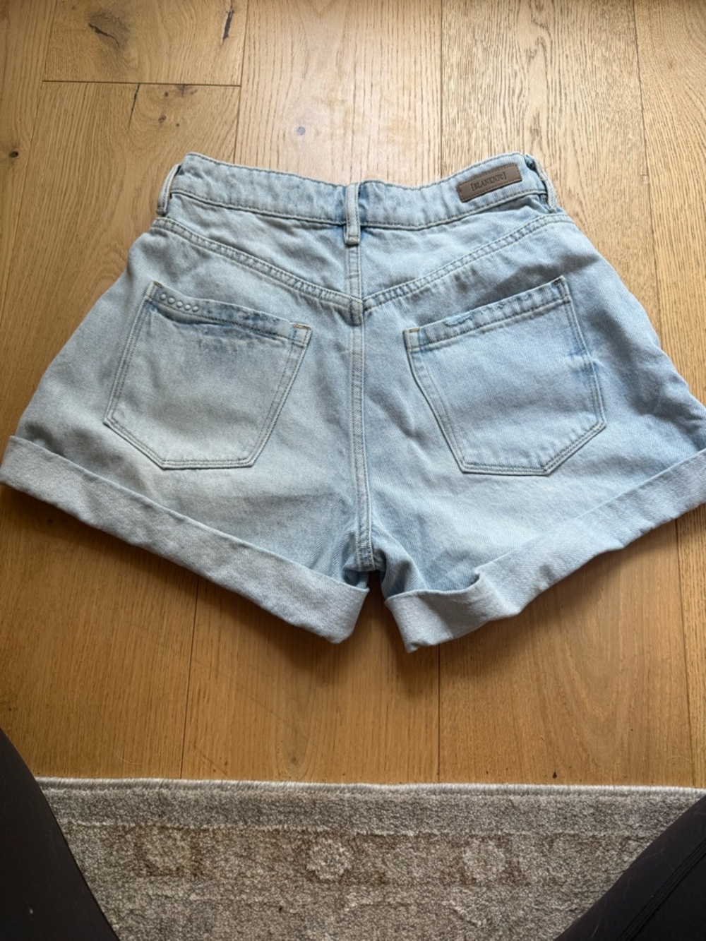 Blank NYC Light Wash Rolled Hem Denim Shorts